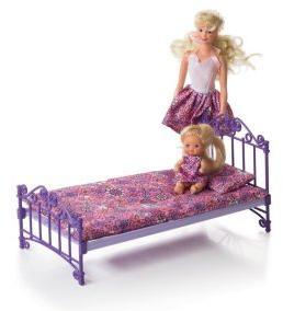 Кроватка  фиолетовая с постельным бельем