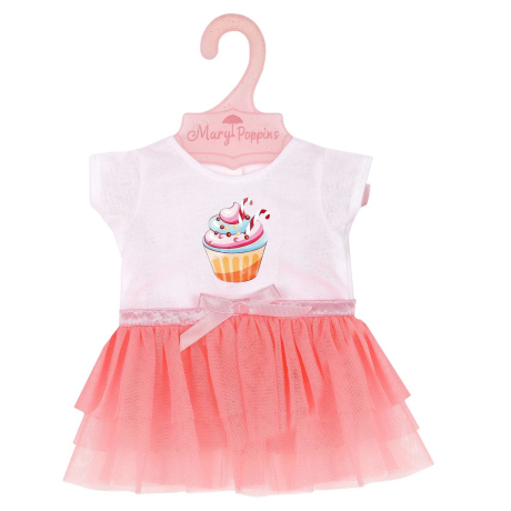 Одежда для кукол 38-43см, футболка и юбочка "Пирожное"